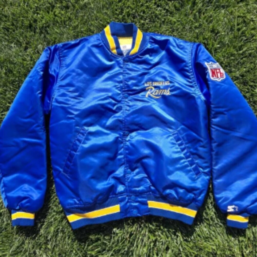 Vtg LA Rams Jacket Bomber Starter Pro line Los Angeles NFL Football 80s 90s Lg